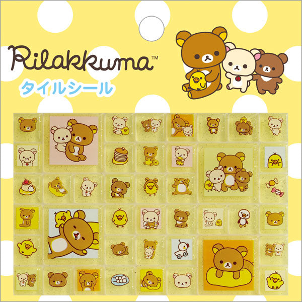 San-X - Rilakkuma Yellow Tile Stickers