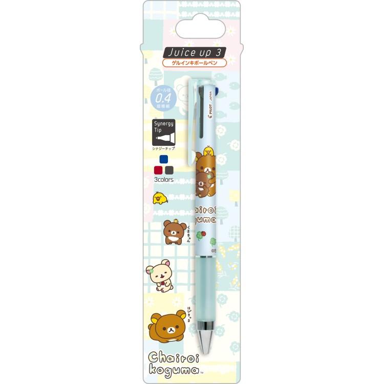 San-X - Rilakkuma Chairoikoguma's Kumakyun Days Juice Up 3 Colors Multi Gel Pen