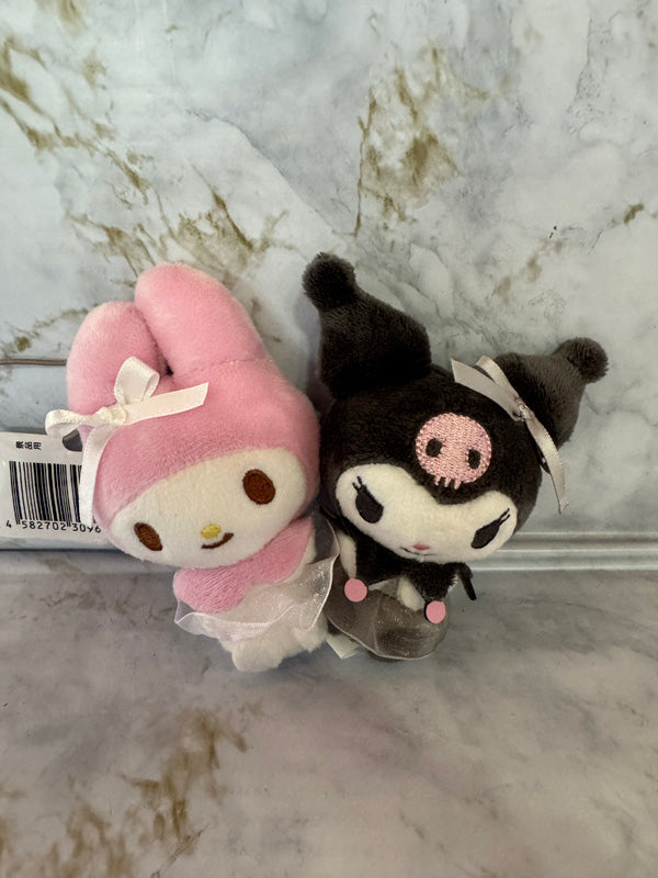 Sanrio - Kuromi and My Melody 10cm Wedding Party Pair White and Black Dresses Plush