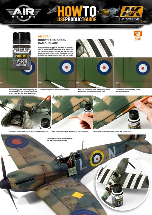 AK Interactive - Paneliner for Brown and Green Camouflage