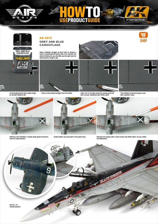 AK Interactive - Paneliner for Grey And Blue Camouflage