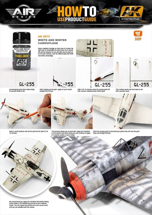 AK Interactive - Paneliner for White and Winter Camouflage