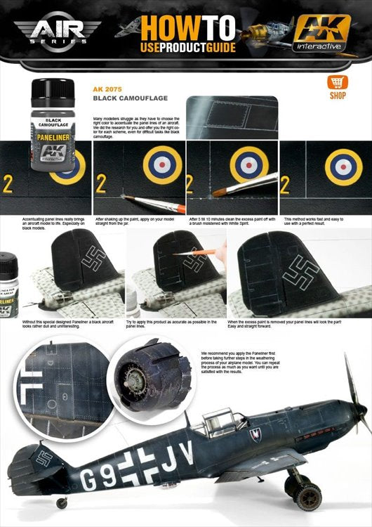 AK Interactive - Paneliner for Black Camouflage