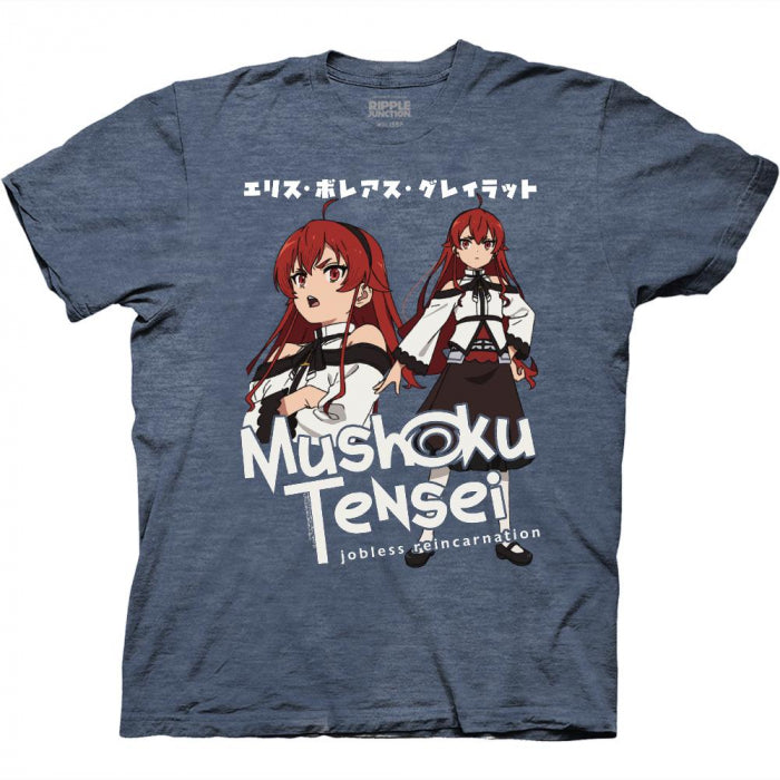 Mushoku Tensei Jobless Reincarnation - Eris with Logo Light Blue T-Shirt