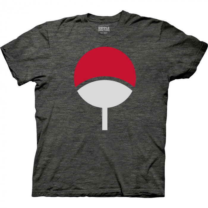 Naruto Shippuden - Sasuke Uchiha Symbol Charcoal Gray T-Shirt