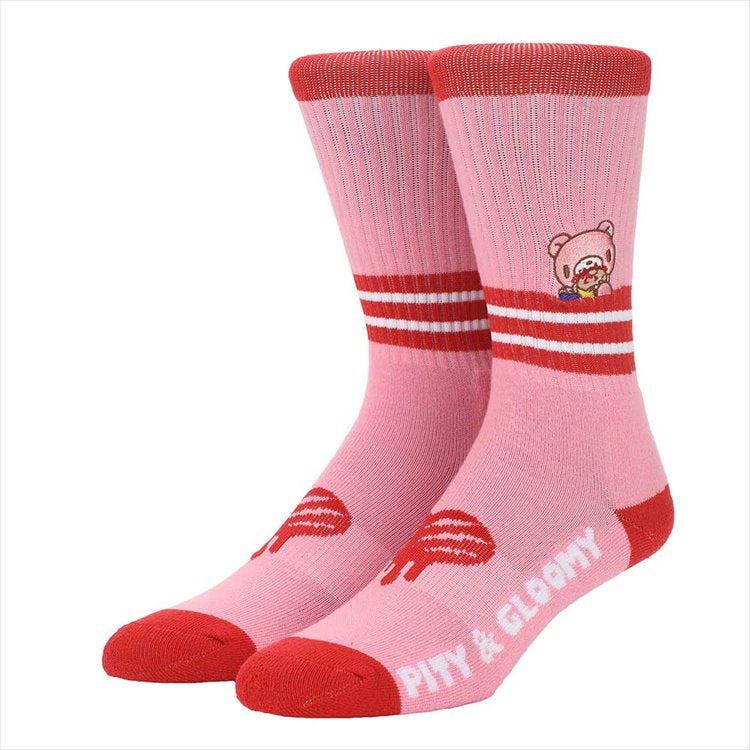 Gloomy Bear Peek A Boo Embroidered Crew Socks