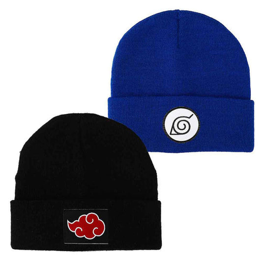 Naruto - Hidden Leaf Village and Akatsuki Combo Beanies