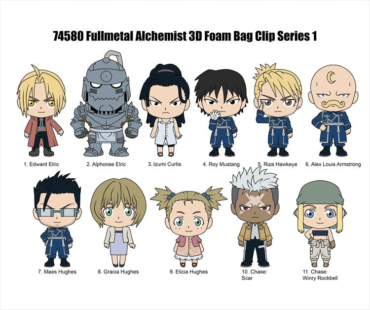 FullMetal Alchemist - 3D Foam Collectible Bag Clip Series 1 SINGLE BLIND BOX