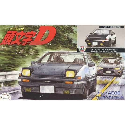 Initial D - 1/24  Treno AE86 Carbon Bonnet Takumi Fujiwara