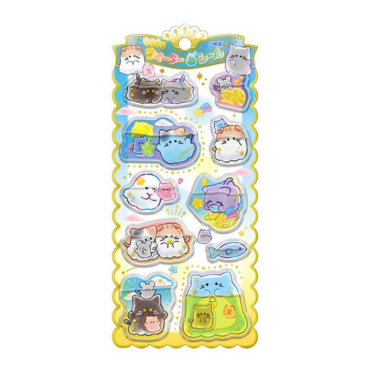 Crux - Obakenu Water-In Sticker Cat Meeting