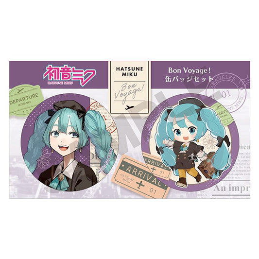Vocaloid - Hatsune Miku Button Pin Set Purple