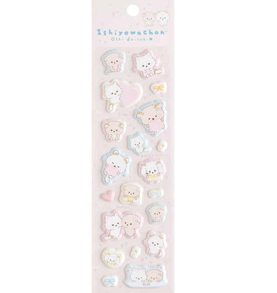 San-X - Ishiyowa-chan I Love My Favorite Idol Pink Squishy Stickers