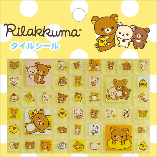 San-X - Rilakkuma Yellow Tile Stickers