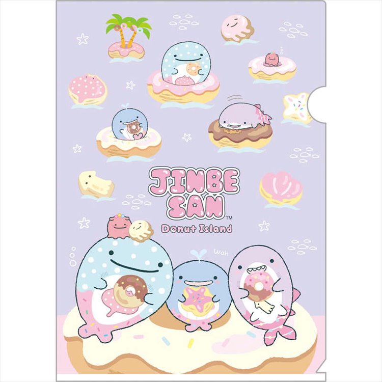 San-X - Jinbesan and Donut Island Purple 10pcs A4 Clear File Folder