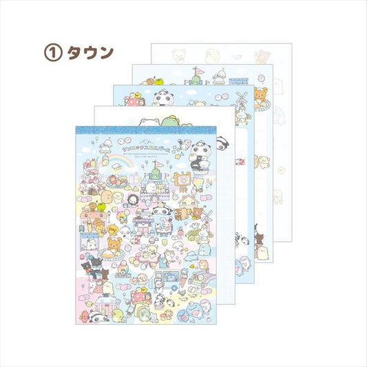 San-X - Universe San-X Town Characters Blue A6 Memo Pad