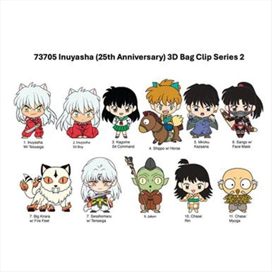 Inuyasha - 25th Anniversary 3D Bag Clip Series 2 SINGLE BLIND BOX