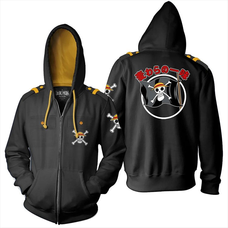 One Piece - Straw Hat Crew Military Zip Hoodies