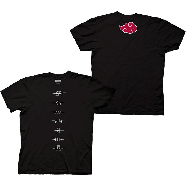 Naruto Shippuden - Anti Village Symbols and Red Cloud T-Shirt