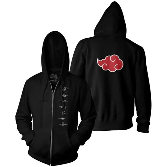 Naruto Shippuden - Akatsuki and Anti Village Symbols Zip Hoodies