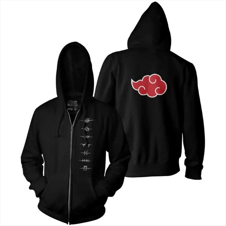 Naruto Shippuden - Akatsuki and Anti Village Symbols Zip Hoodies XL