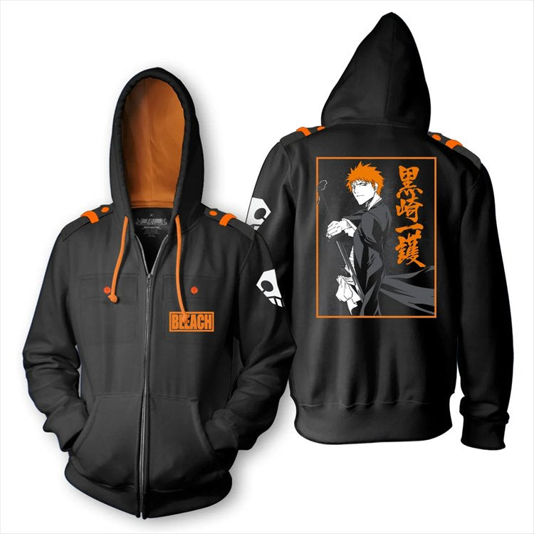 Bleach - Ichigo 2 Tone Military Zip Hoodies XL