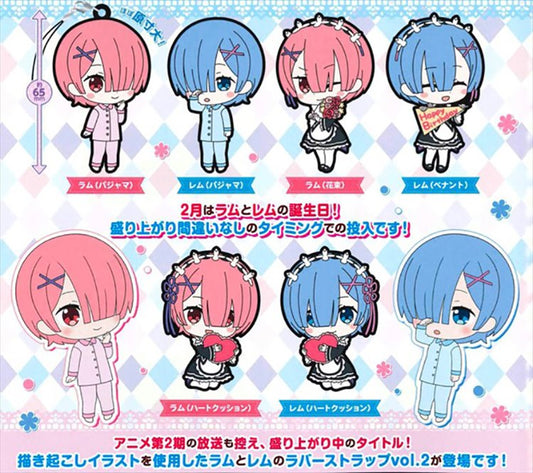 Re:Zero - Rem and Ram Rubber Strap Vol. 2 (1 RANDOM CAPSULE)