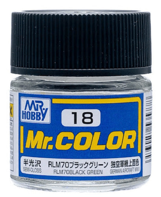 Mr Color - C18 Semi-Gloss RLM70 Black Green 10ml