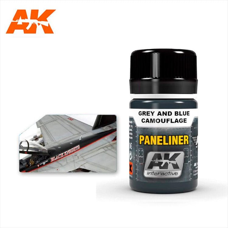 AK Interactive - Paneliner for Grey And Blue Camouflage