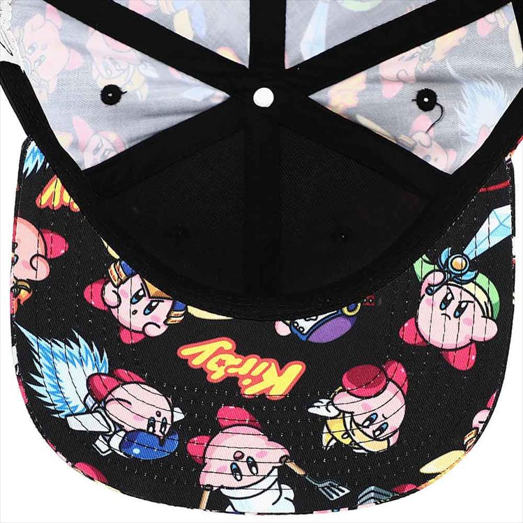 Kirby - Powered Up AOP Sublimated Flat Bill Snapback Caps