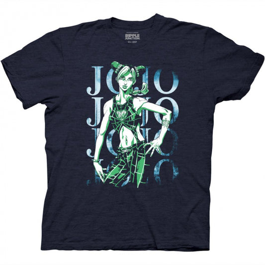 Jojos Bizzare Adventure Part VI - Jolyne With Repeating Logo T-Shirt